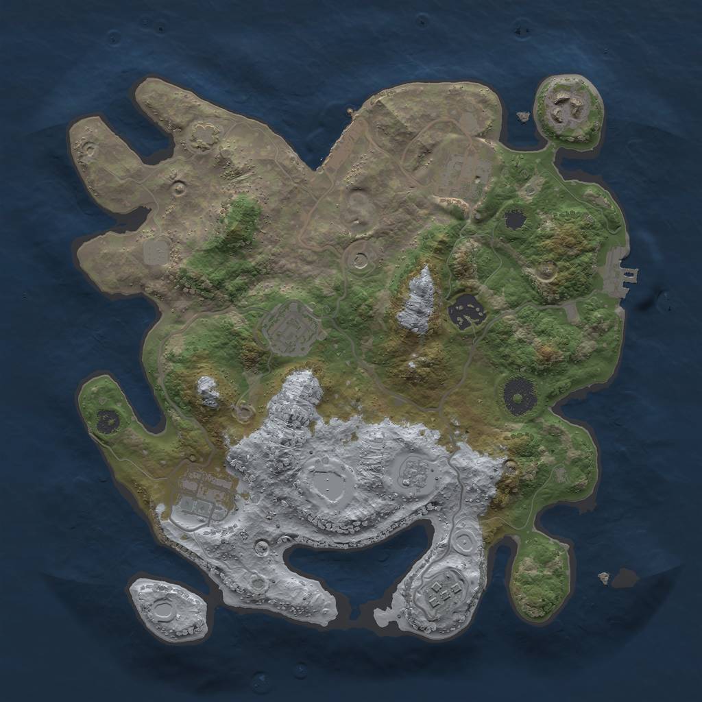 Rust Map: Procedural Map, Size: 3000, Seed: 10838, 14 Monuments