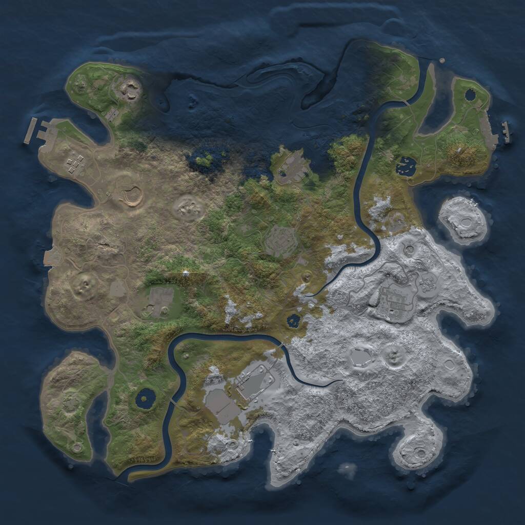 Rust Map: Procedural Map, Size: 3900, Seed: 82618611, 15 Monuments