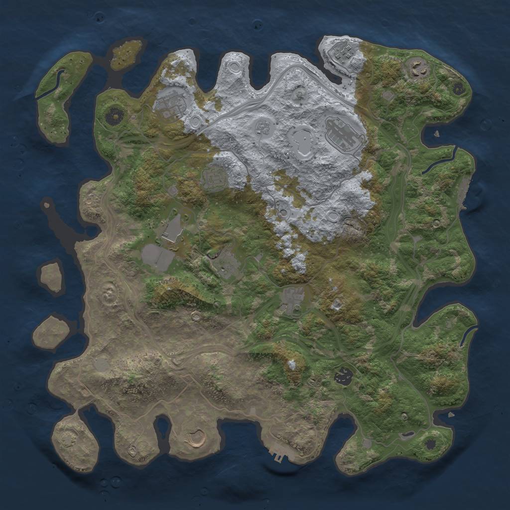 Rust Map: Procedural Map, Size: 4250, Seed: 85028193, 18 Monuments