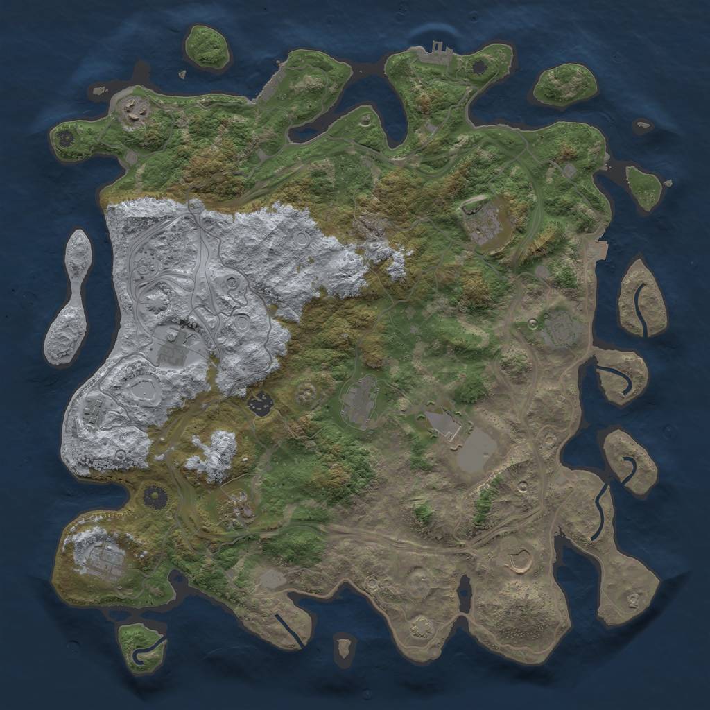 Rust Map: Procedural Map, Size: 4400, Seed: 48318837, 19 Monuments