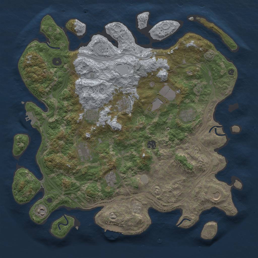 Rust Map: Procedural Map, Size: 4250, Seed: 65983584, 18 Monuments