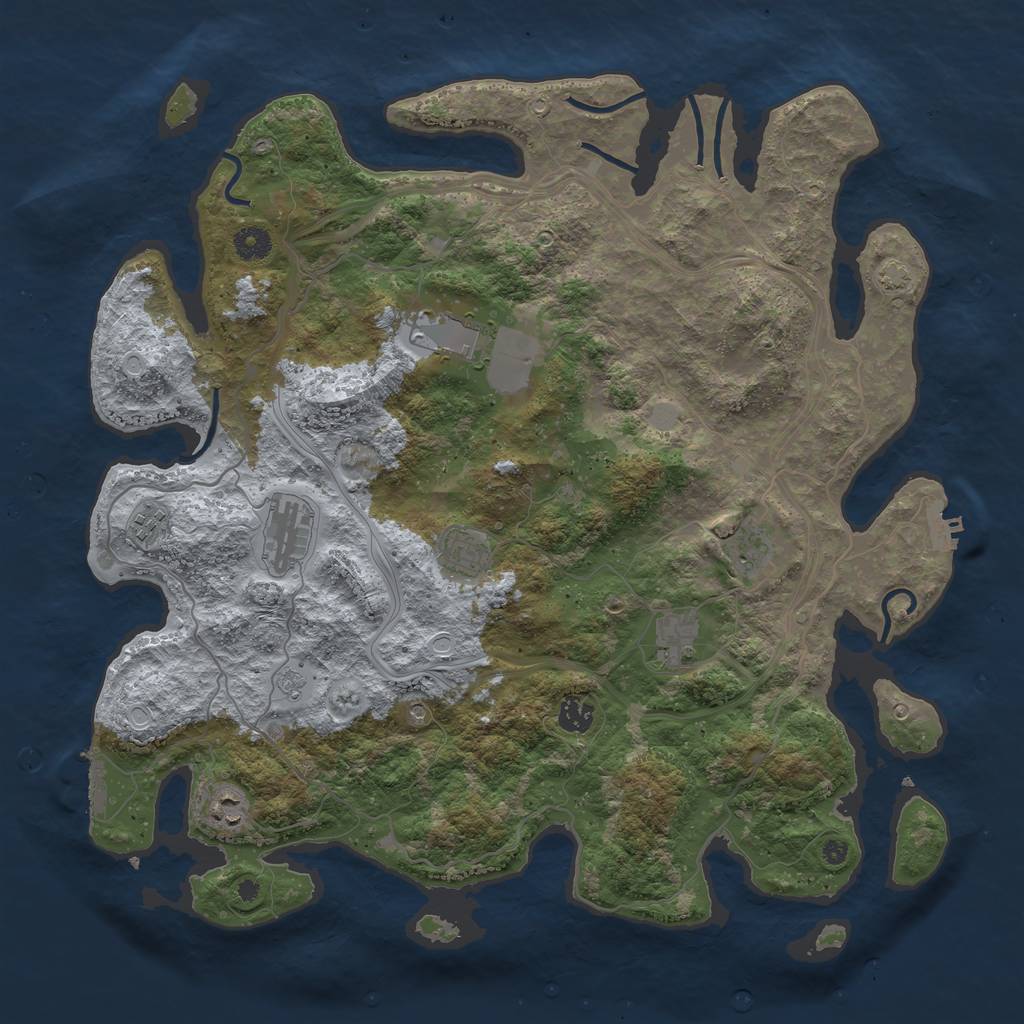 Rust Map: Procedural Map, Size: 4250, Seed: 29917128, 16 Monuments