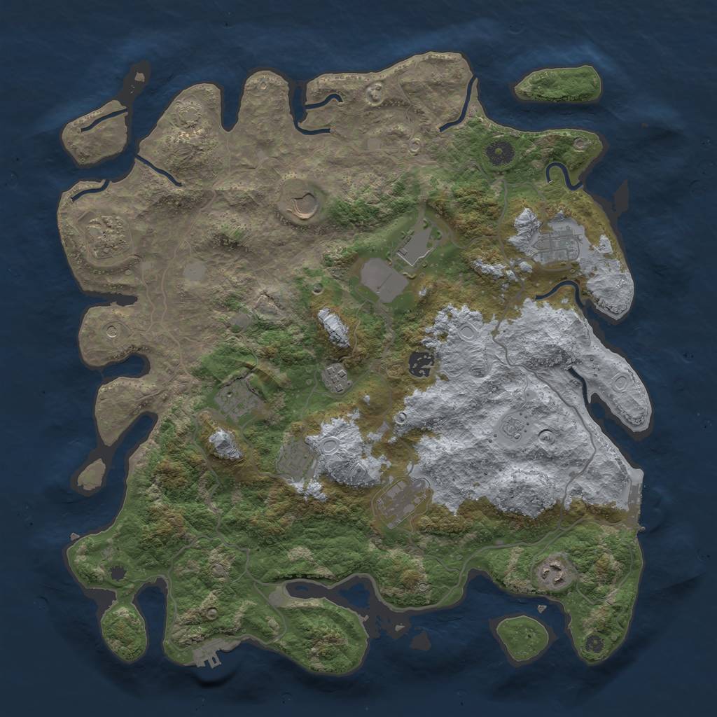 Rust Map: Procedural Map, Size: 4100, Seed: 774002, 18 Monuments