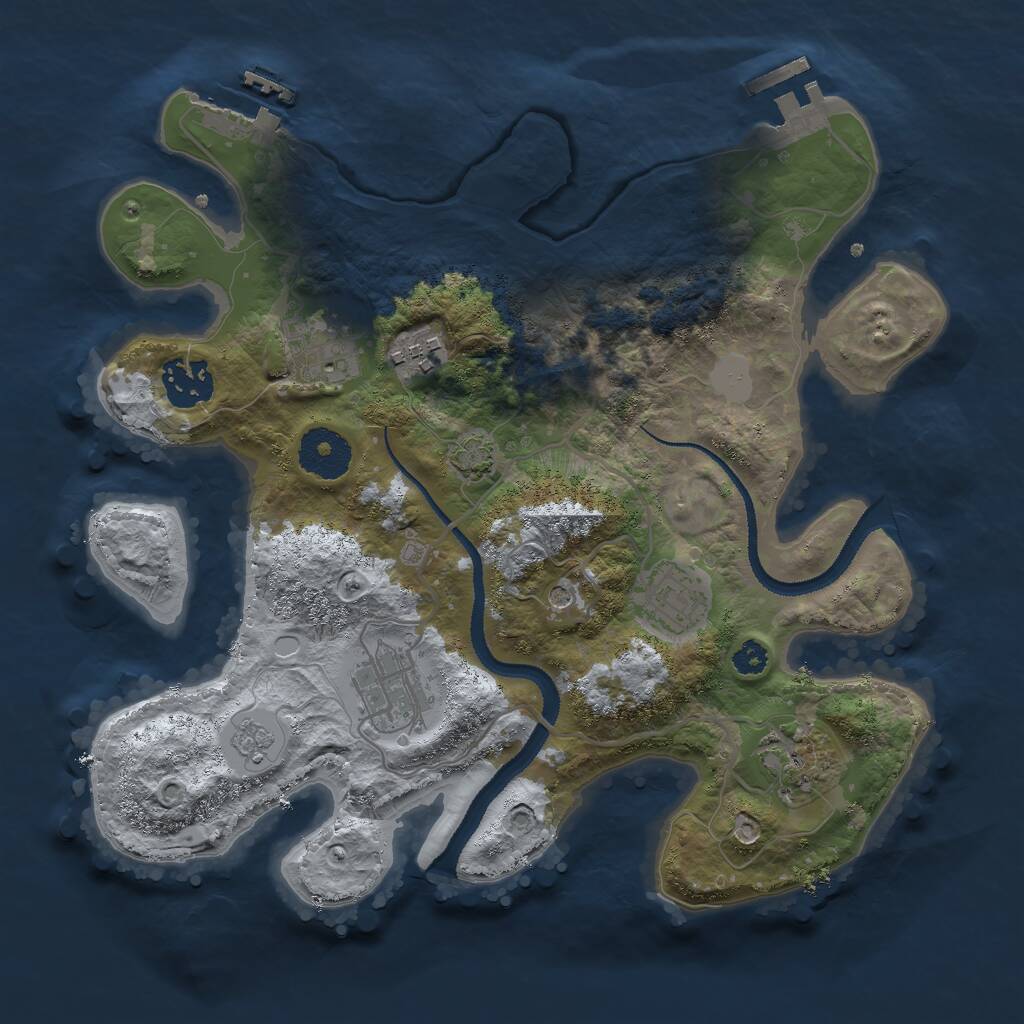Rust Map: Procedural Map, Size: 3000, Seed: 11820, 12 Monuments