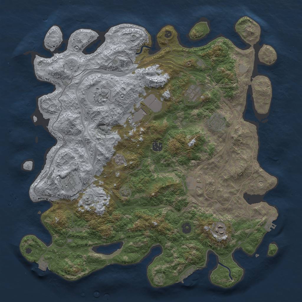 Rust Map: Procedural Map, Size: 4250, Seed: 93337339, 17 Monuments