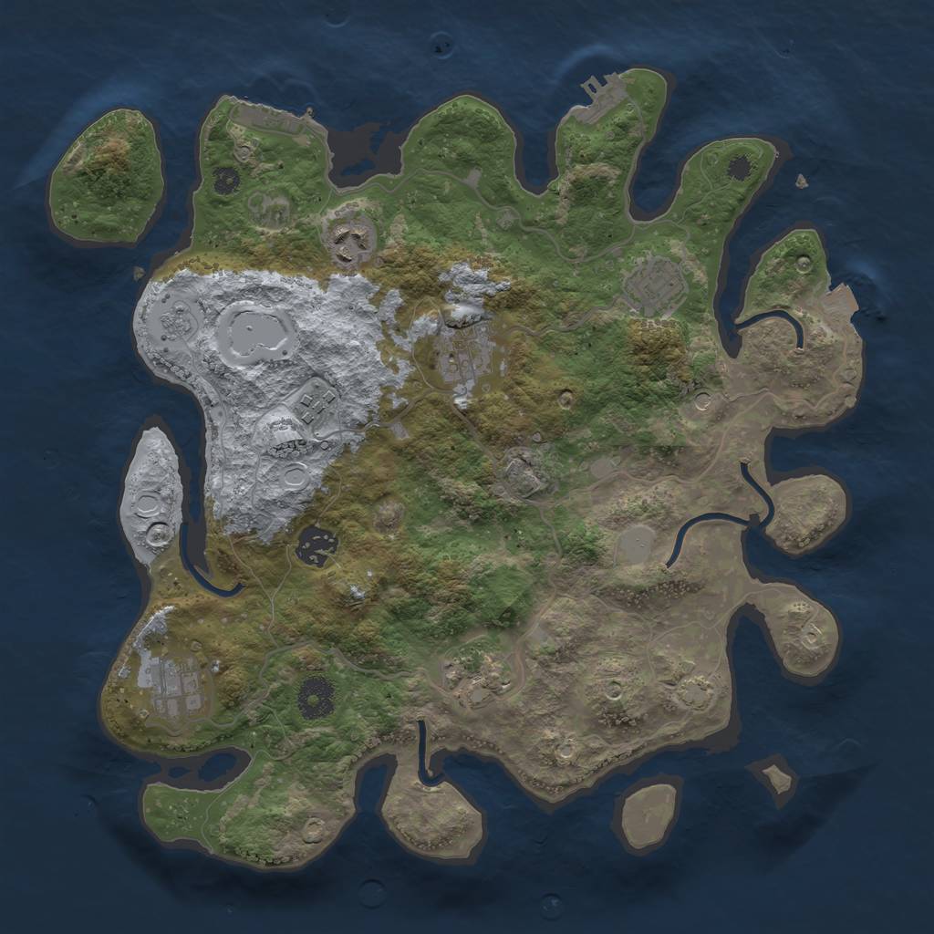 Rust Map: Procedural Map, Size: 3450, Seed: 78627706, 15 Monuments