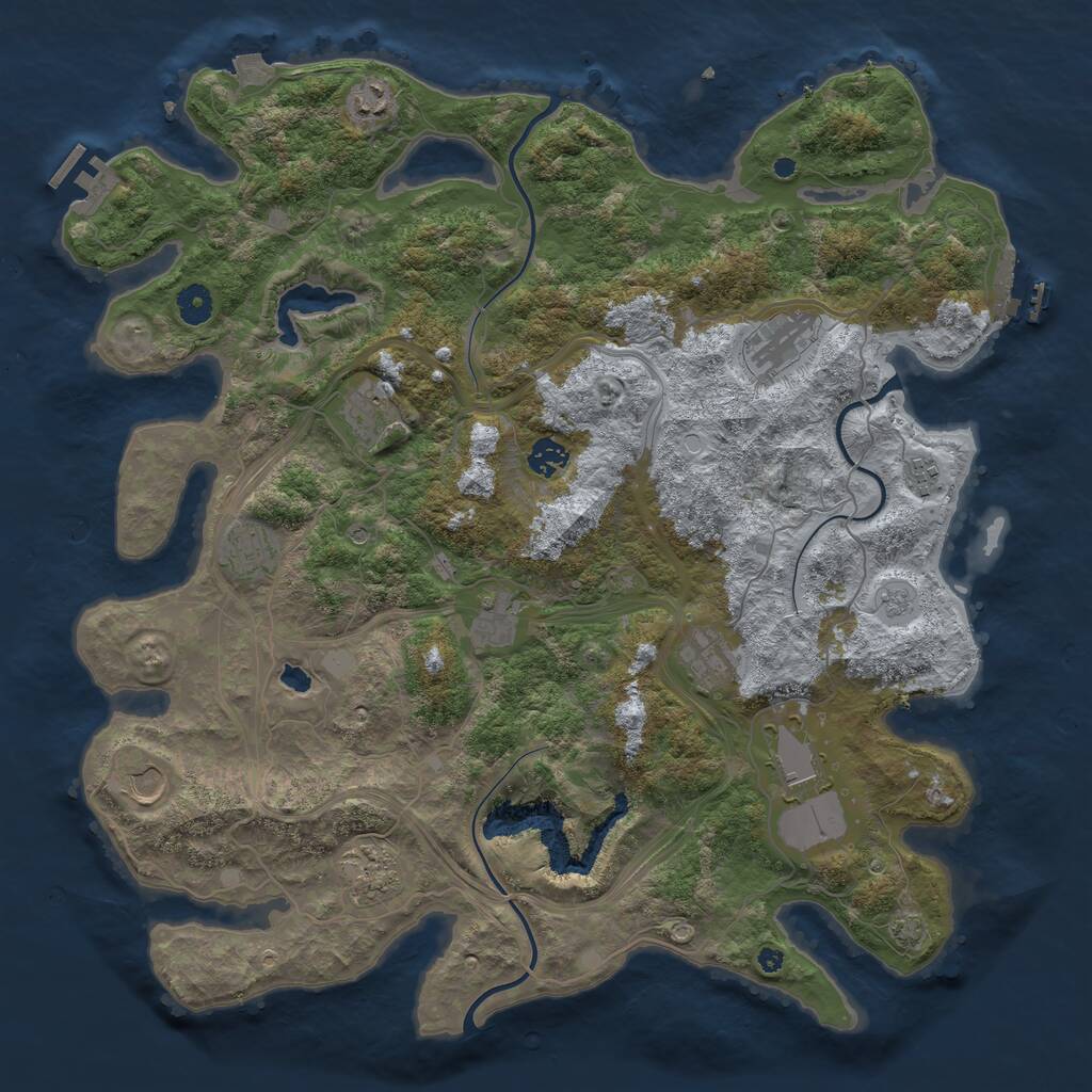 Rust Map: Procedural Map, Size: 4300, Seed: 56750700, 17 Monuments