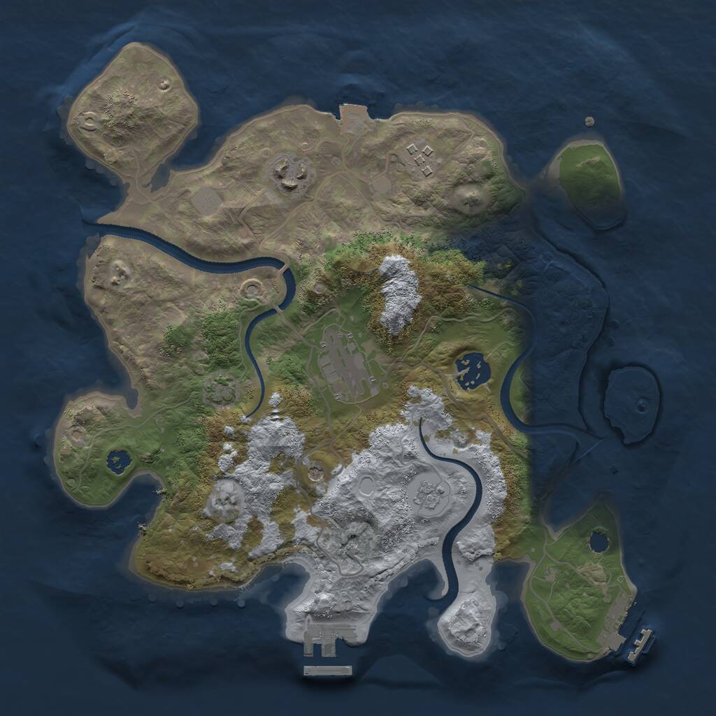 Rust Map: Procedural Map, Size: 3000, Seed: 5086194, 10 Monuments
