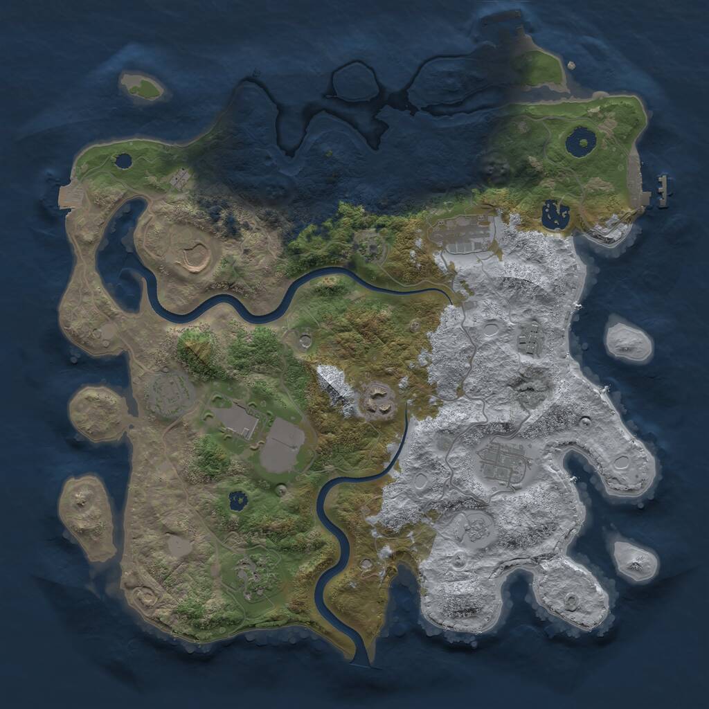 Rust Map: Procedural Map, Size: 3600, Seed: 8467637, 15 Monuments