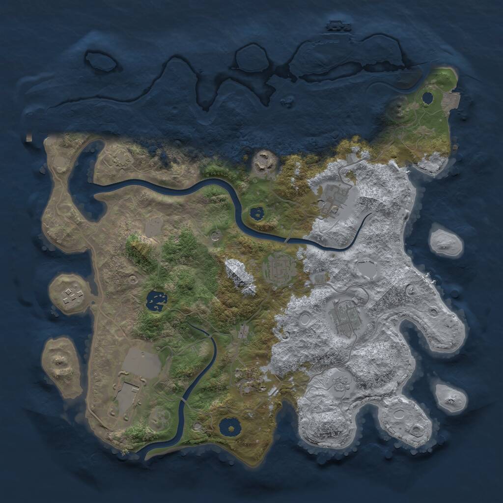Rust Map: Procedural Map, Size: 3600, Seed: 8467637, 14 Monuments