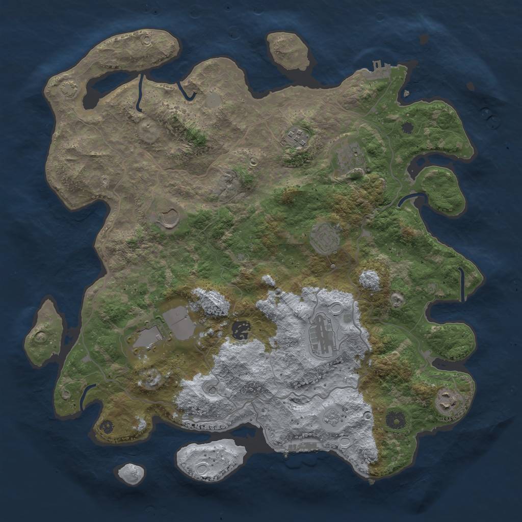 Rust Map: Procedural Map, Size: 4000, Seed: 93980238, 16 Monuments