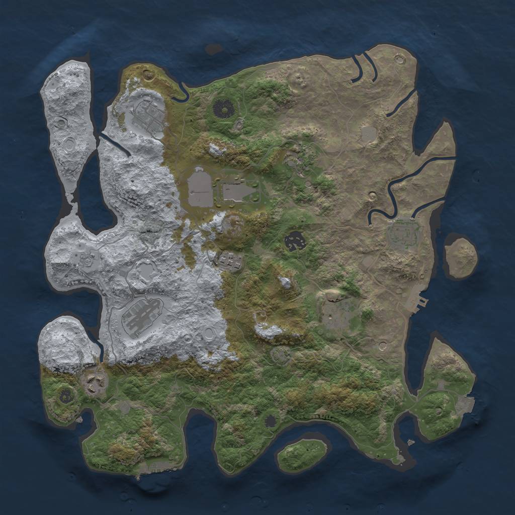 Rust Map: Procedural Map, Size: 3750, Seed: 2265, 17 Monuments