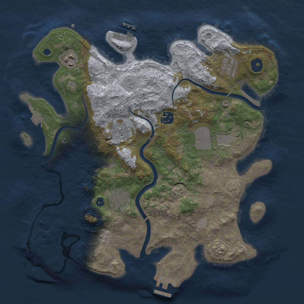 Rust Map: Procedural Map, Size: 3500, Seed: 87885327, 13 Monuments