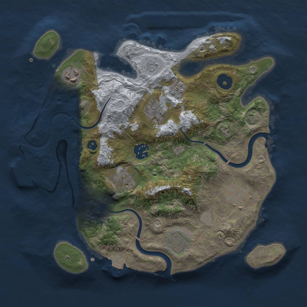 Rust Map: Procedural Map, Size: 3000, Seed: 26644, 12 Monuments