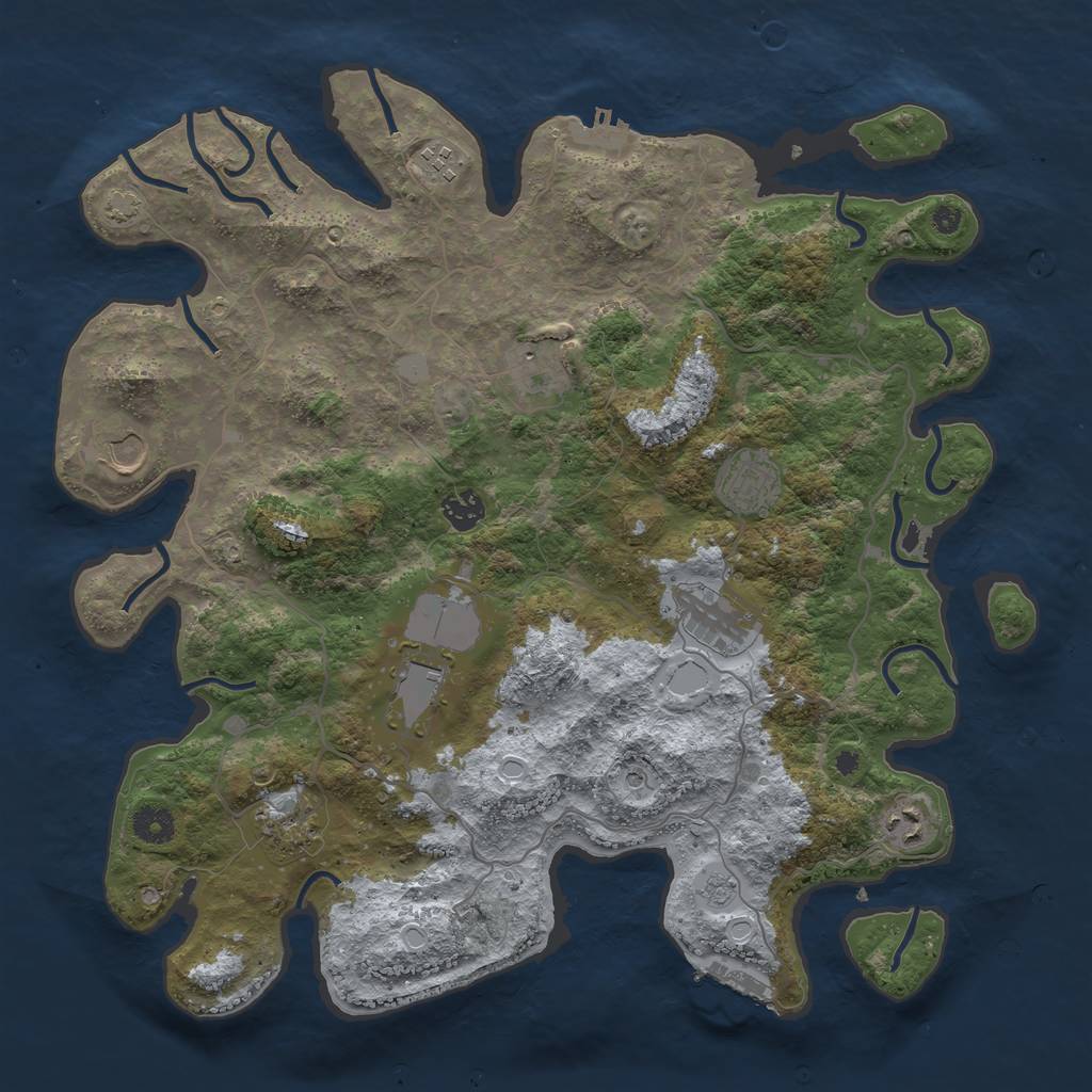 Rust Map: Procedural Map, Size: 4000, Seed: 1709510, 17 Monuments