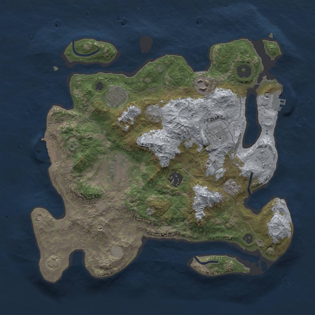 Rust Map: Procedural Map, Size: 3300, Seed: 153483473, 13 Monuments