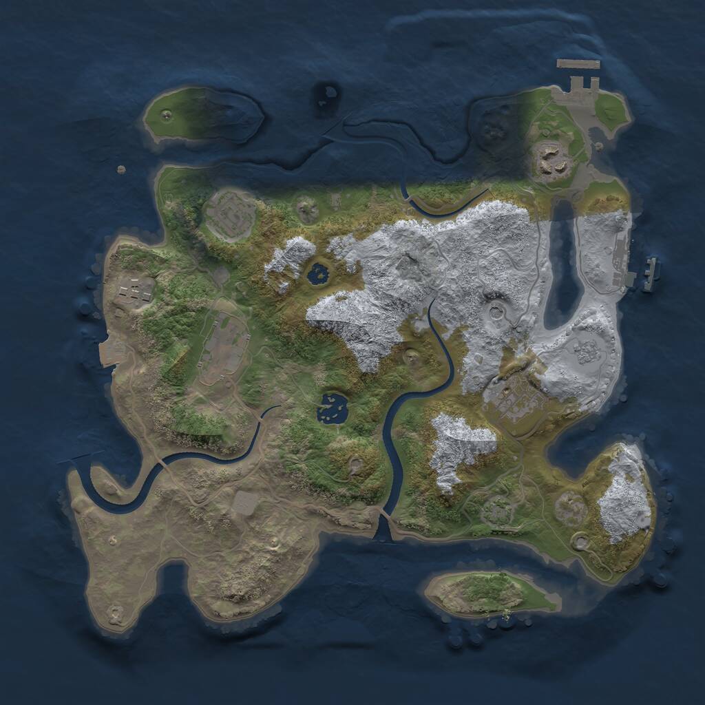 Rust Map: Procedural Map, Size: 3300, Seed: 153483473, 12 Monuments