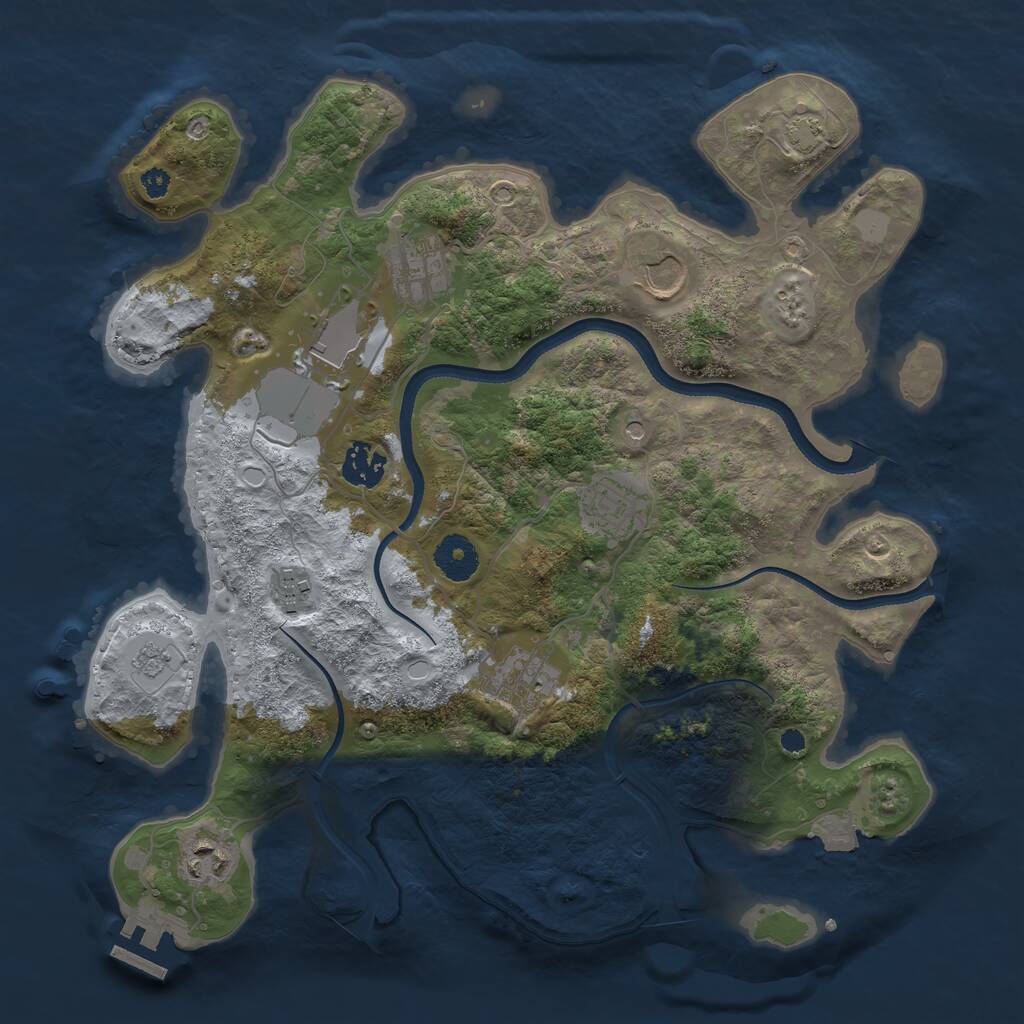 Rust Map: Procedural Map, Size: 3500, Seed: 23767689, 13 Monuments
