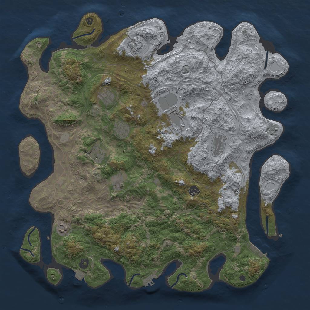 Rust Map: Procedural Map, Size: 4400, Seed: 50049552, 18 Monuments