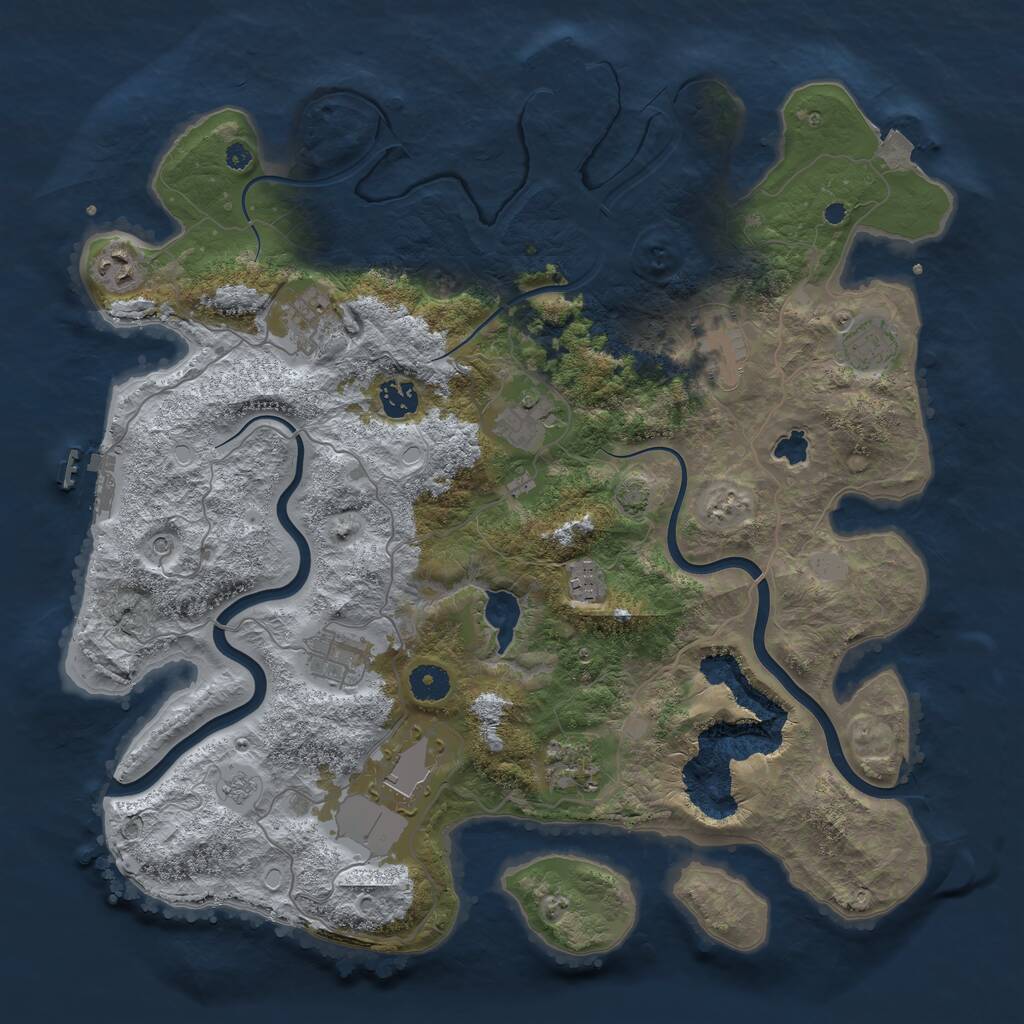 Rust Map: Procedural Map, Size: 4000, Seed: 331622848, 16 Monuments