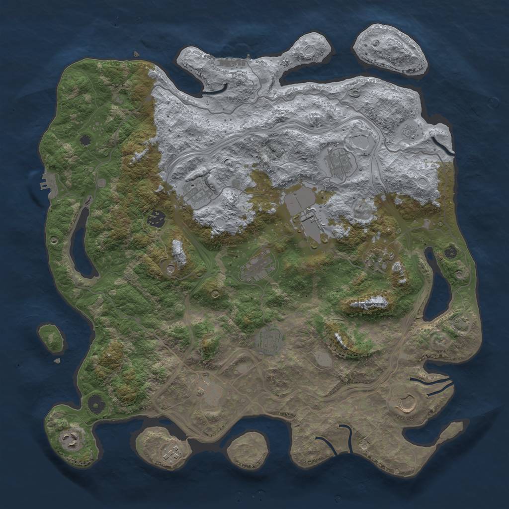 Rust Map: Procedural Map, Size: 4300, Seed: 38922576, 19 Monuments