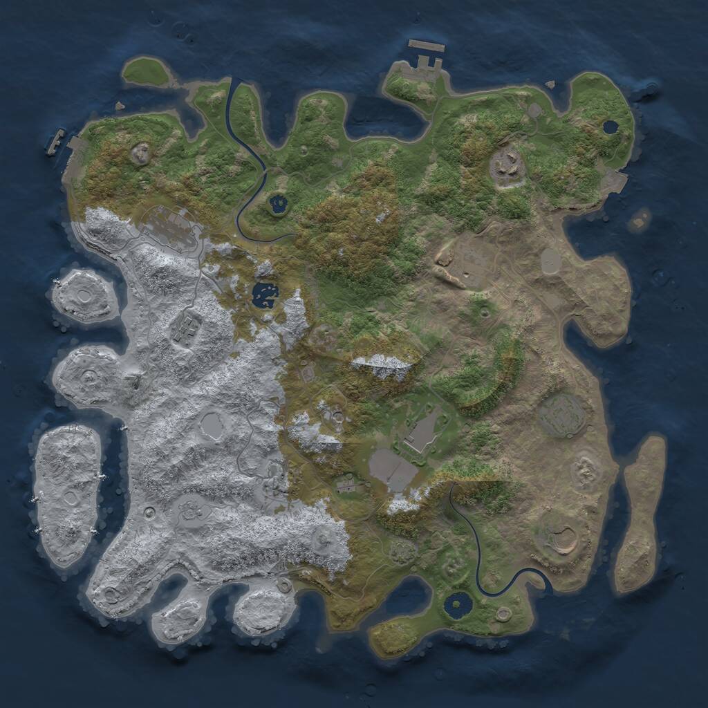 Rust Map: Procedural Map, Size: 3950, Seed: 11419179, 15 Monuments