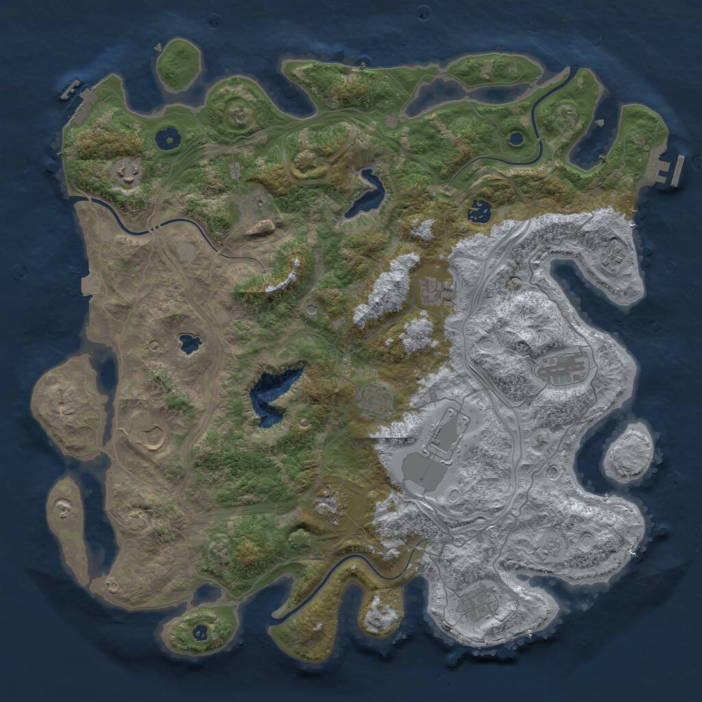 Rust Map: Procedural Map, Size: 4400, Seed: 13469337, 17 Monuments