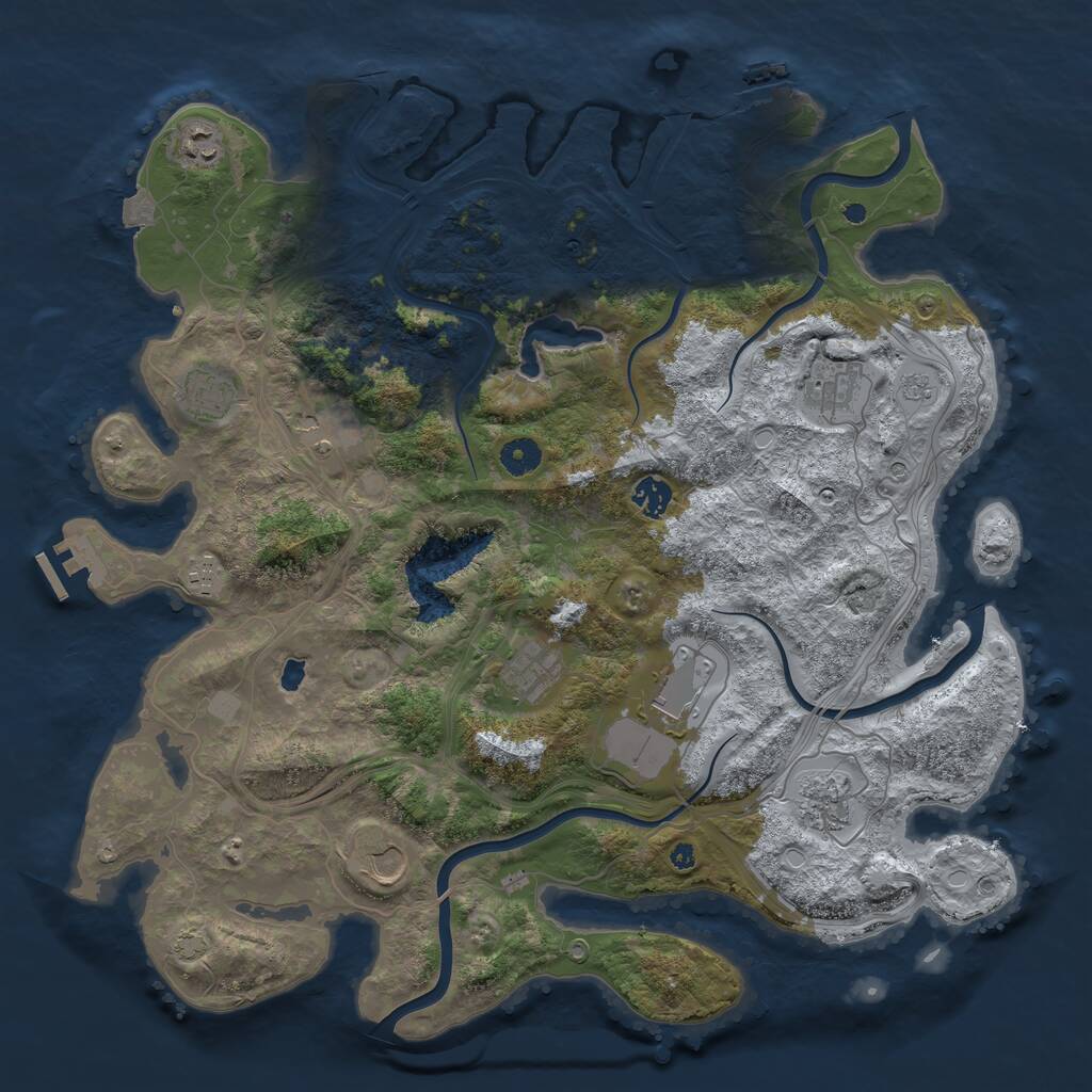Rust Map: Procedural Map, Size: 4250, Seed: 45402939, 16 Monuments