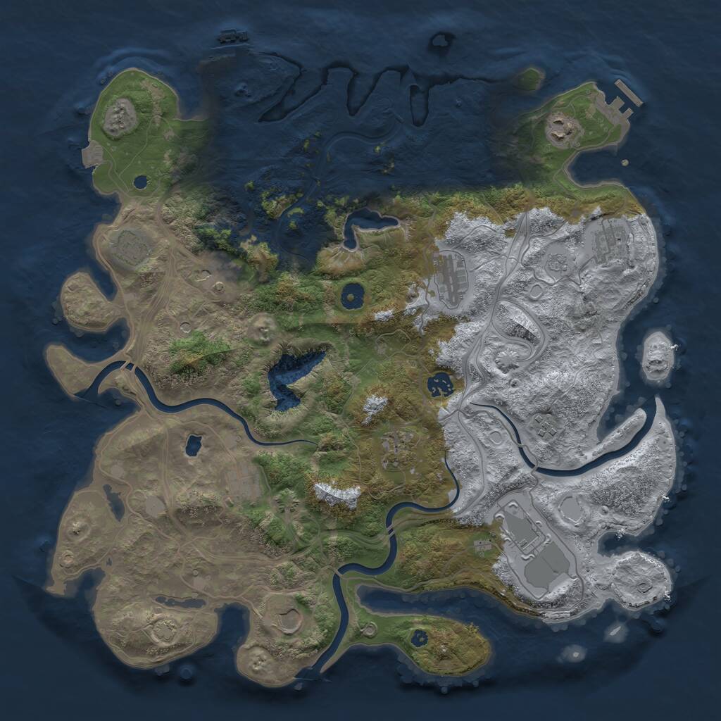Rust Map: Procedural Map, Size: 4250, Seed: 45402939, 17 Monuments