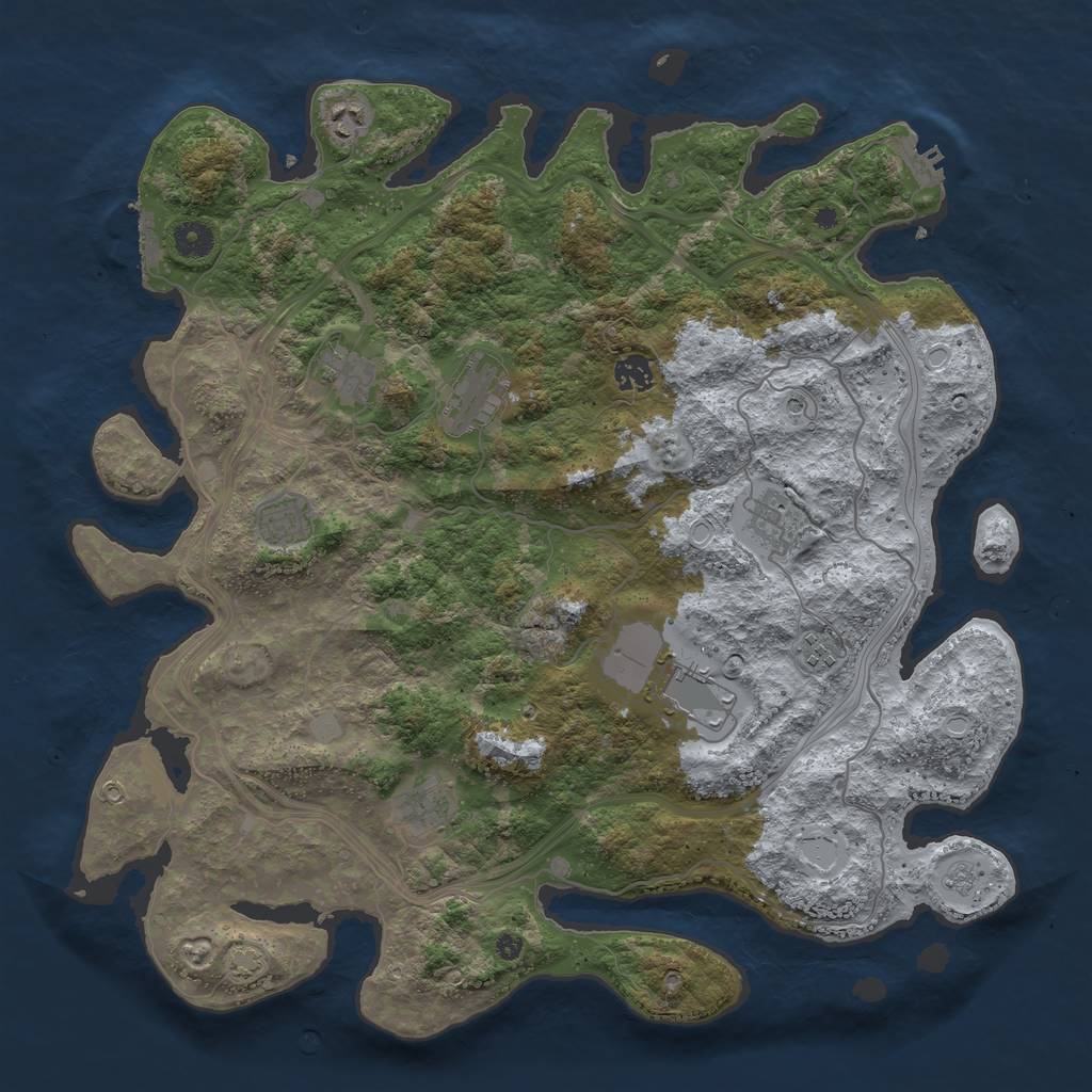 Rust Map: Procedural Map, Size: 4250, Seed: 45402939, 17 Monuments