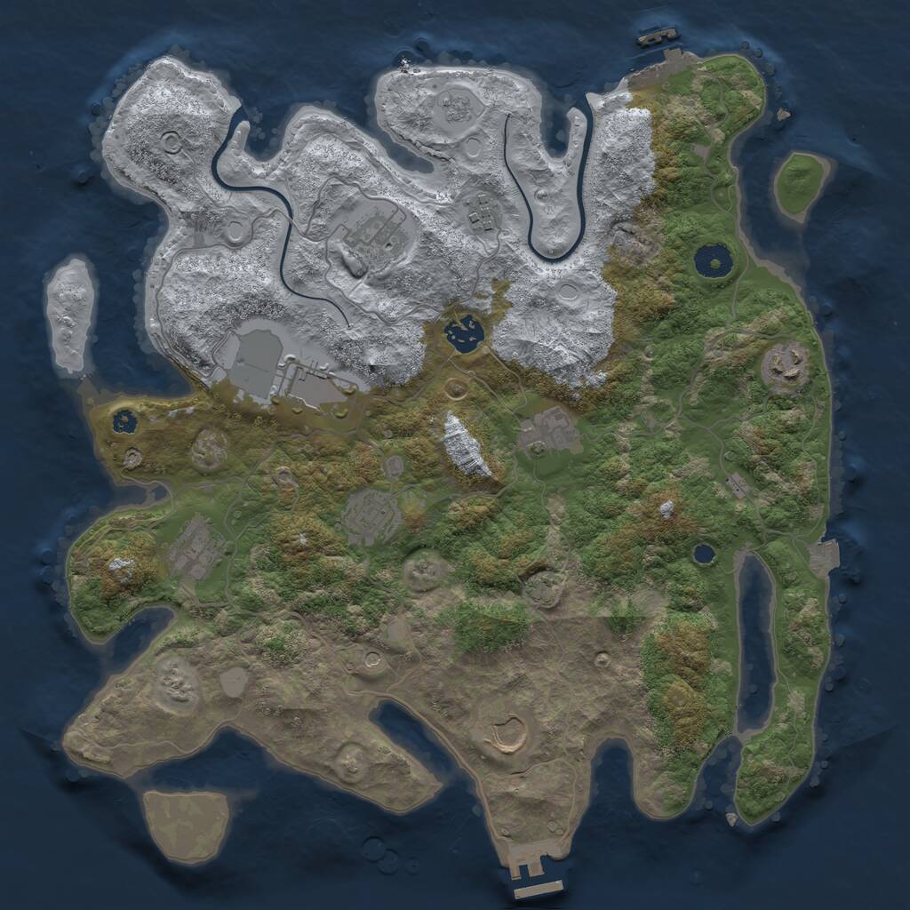 Rust Map: Procedural Map, Size: 3750, Seed: 1459587336, 15 Monuments