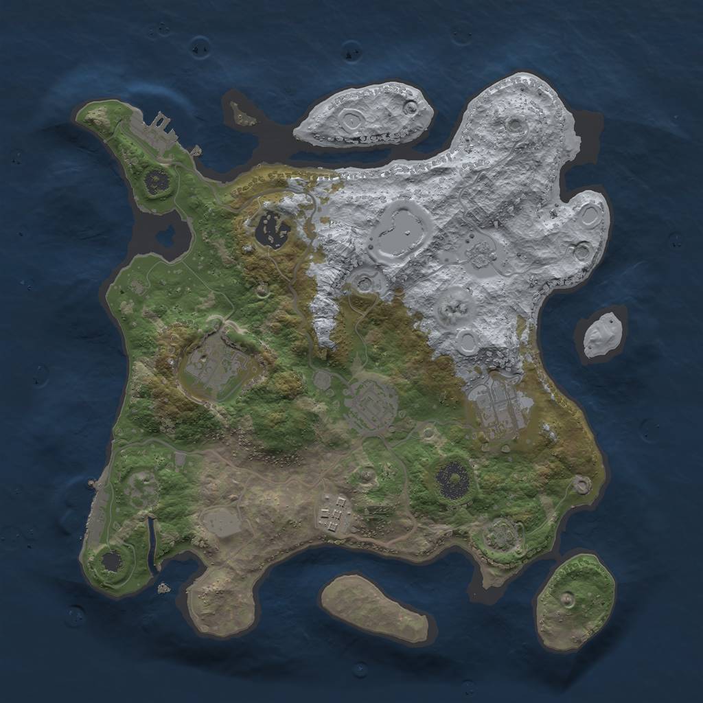 Rust Map: Procedural Map, Size: 3000, Seed: 11892152, 13 Monuments