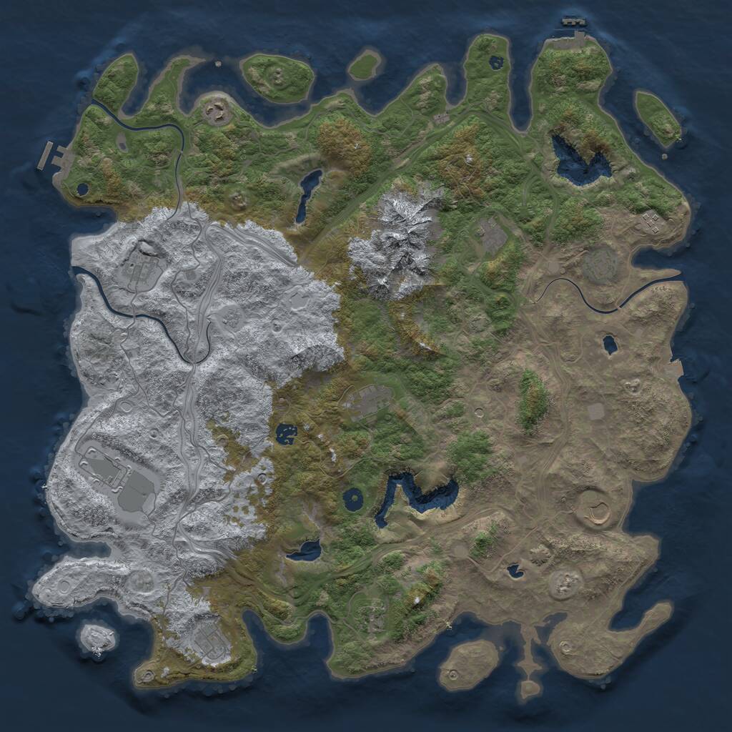 Rust Map: Procedural Map, Size: 5000, Seed: 17439, 17 Monuments