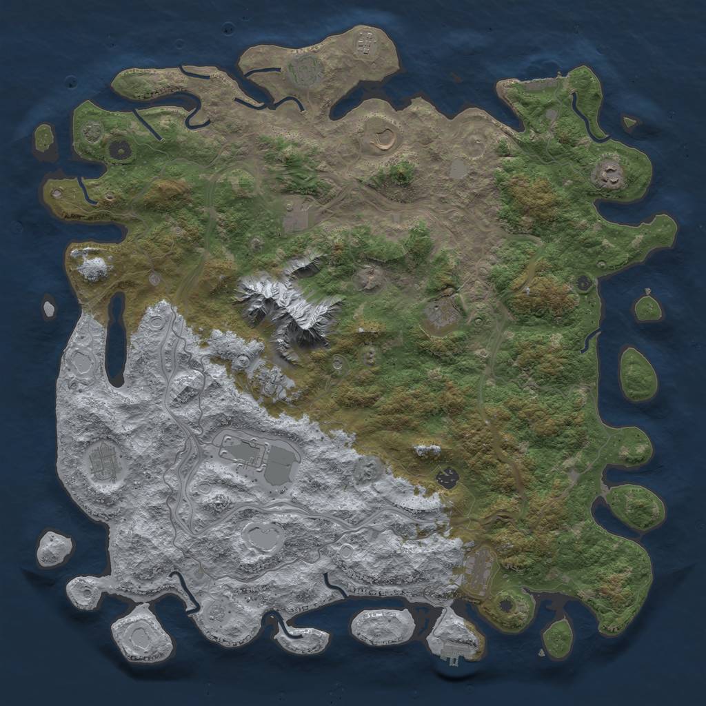 Rust Map: Procedural Map, Size: 5000, Seed: 1000200, 19 Monuments
