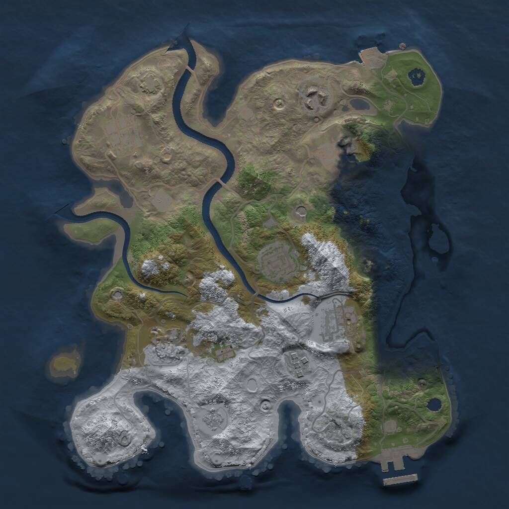 Rust Map: Procedural Map, Size: 3000, Seed: 126281902, 12 Monuments