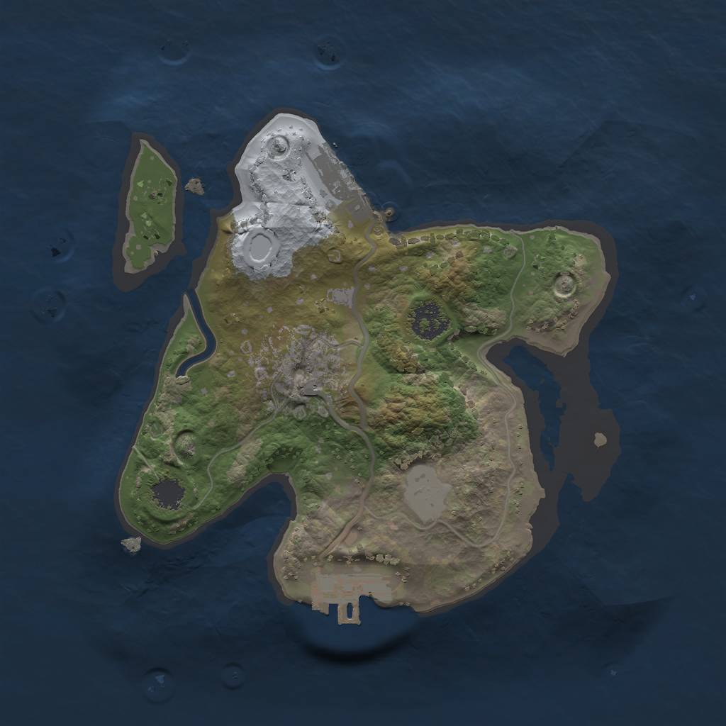 Rust Map: Procedural Map, Size: 2000, Seed: 2102318815, 5 Monuments