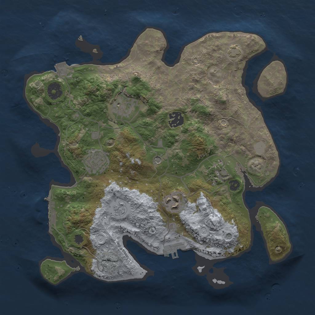 Rust Map: Procedural Map, Size: 3000, Seed: 8604, 13 Monuments