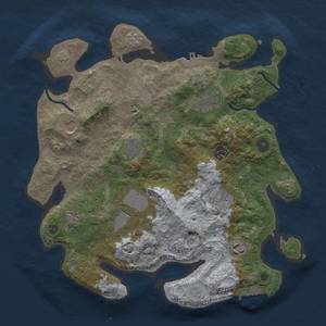 Thumbnail Rust Map: Procedural Map, Size: 3500, Seed: 33291620, 17 Monuments