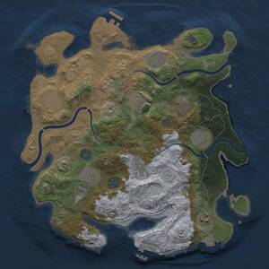 Thumbnail Rust Map: Procedural Map, Size: 3500, Seed: 33291620, 17 Monuments