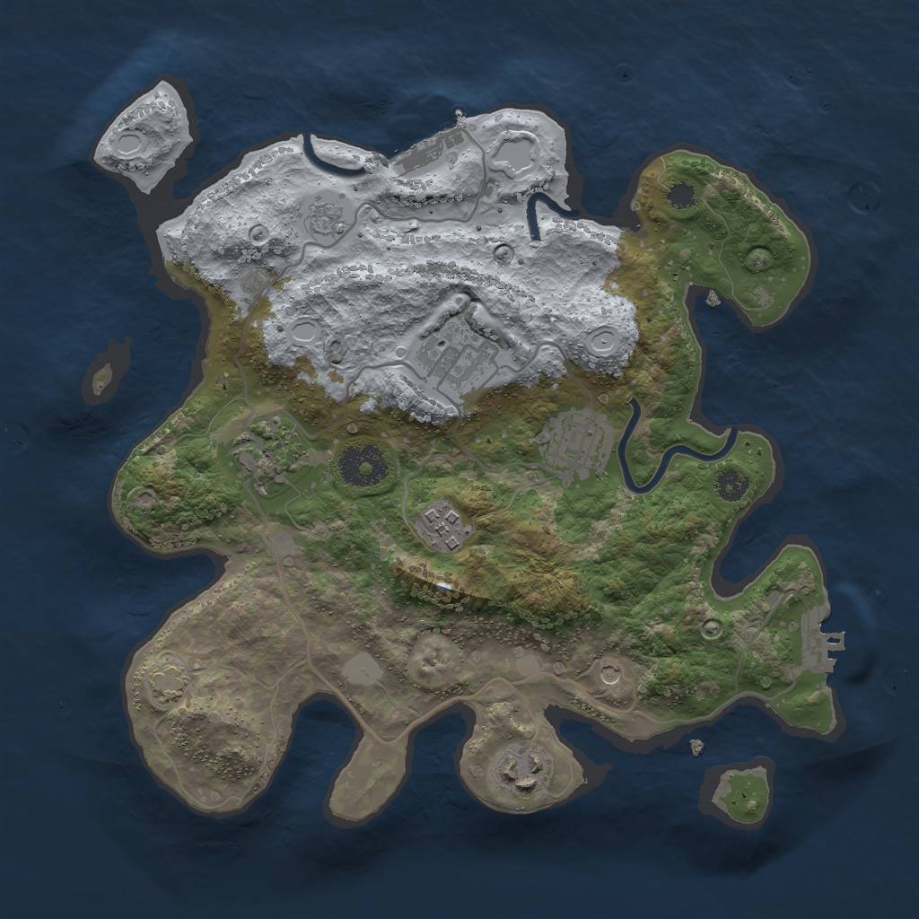 Rust Map: Procedural Map, Size: 3000, Seed: 2419706, 13 Monuments