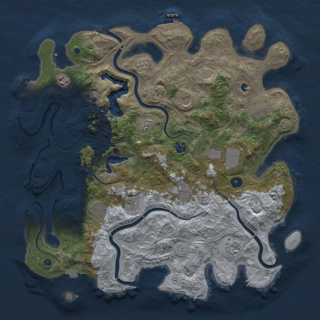 Rust Map: Procedural Map, Size: 4300, Seed: 64119611, 16 Monuments
