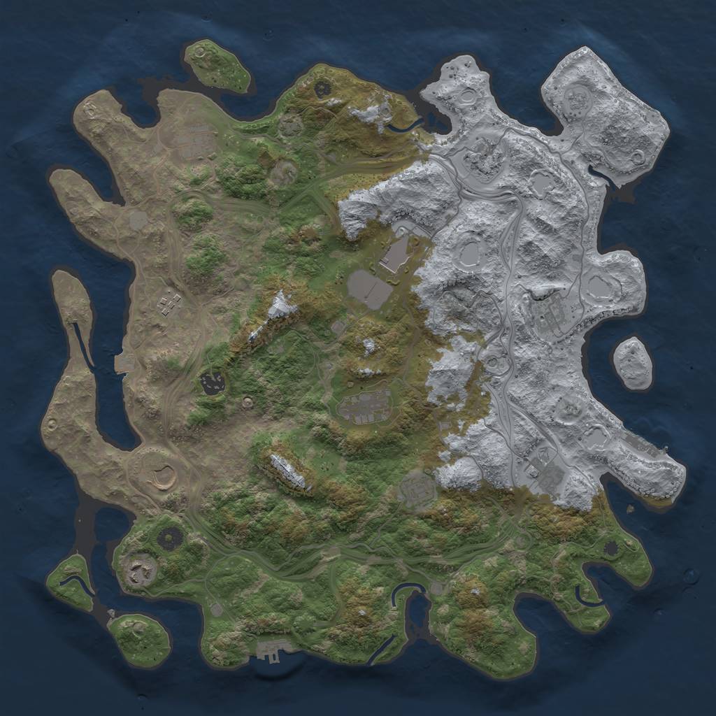 Rust Map: Procedural Map, Size: 4350, Seed: 20112001, 19 Monuments