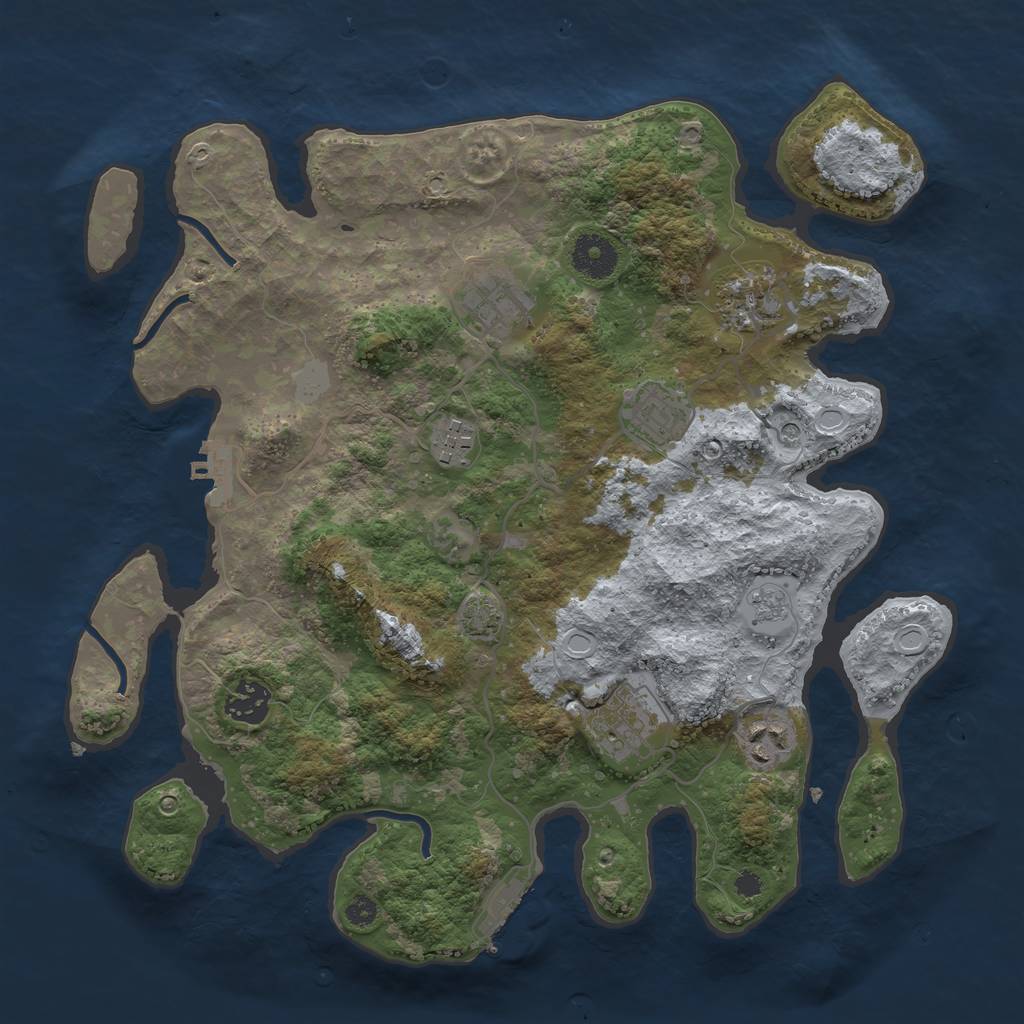 Rust Map: Procedural Map, Size: 3450, Seed: 14275511, 15 Monuments