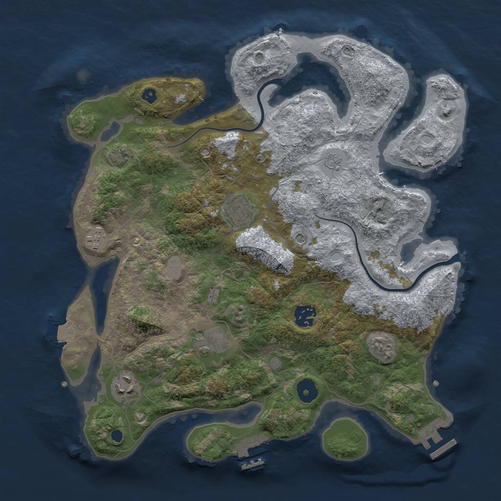 Rust Map: Procedural Map, Size: 3400, Seed: 77127748, 11 Monuments