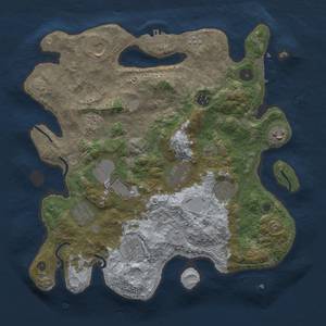 Thumbnail Rust Map: Procedural Map, Size: 3650, Seed: 33880860, 18 Monuments