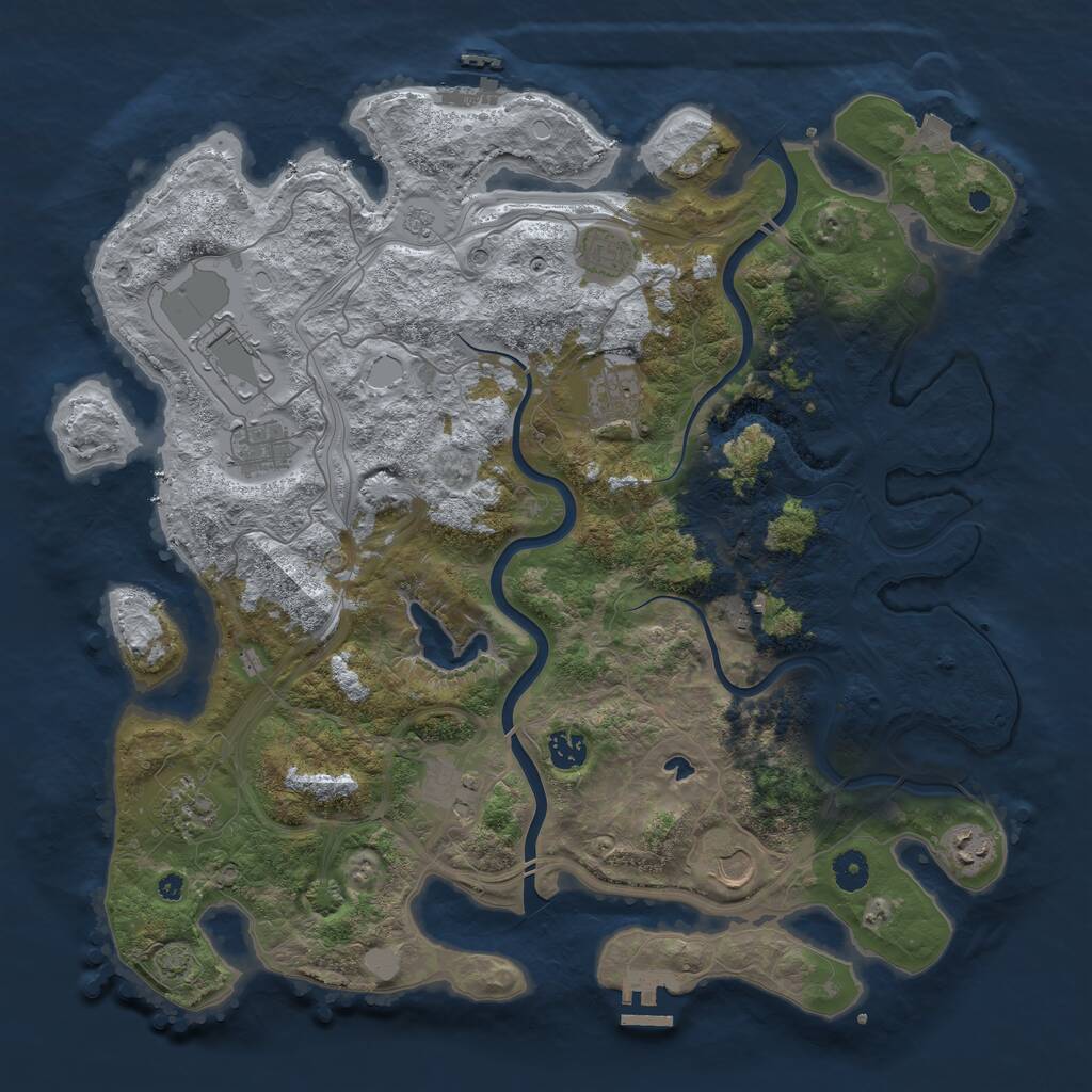 Rust Map: Procedural Map, Size: 4250, Seed: 92897374, 16 Monuments