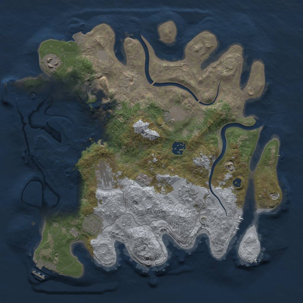 Rust Map: Procedural Map, Size: 3400, Seed: 41139682, 14 Monuments