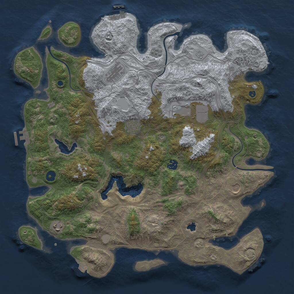 Rust Map: Procedural Map, Size: 4300, Seed: 19733138, 13 Monuments