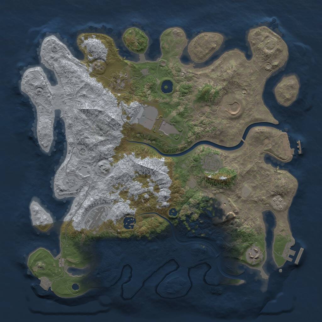 Rust Map: Procedural Map, Size: 3800, Seed: 26253350, 15 Monuments