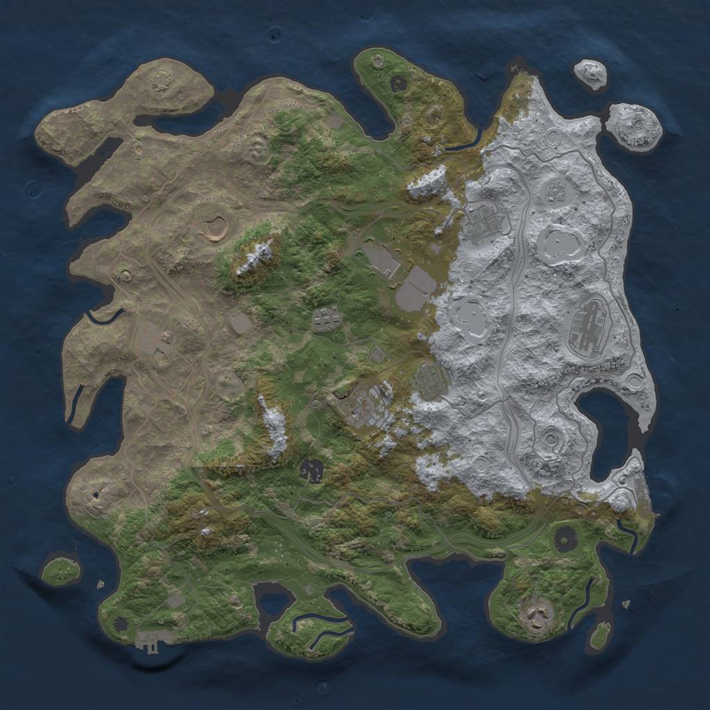 Rust Map: Procedural Map, Size: 4250, Seed: 35513013, 18 Monuments
